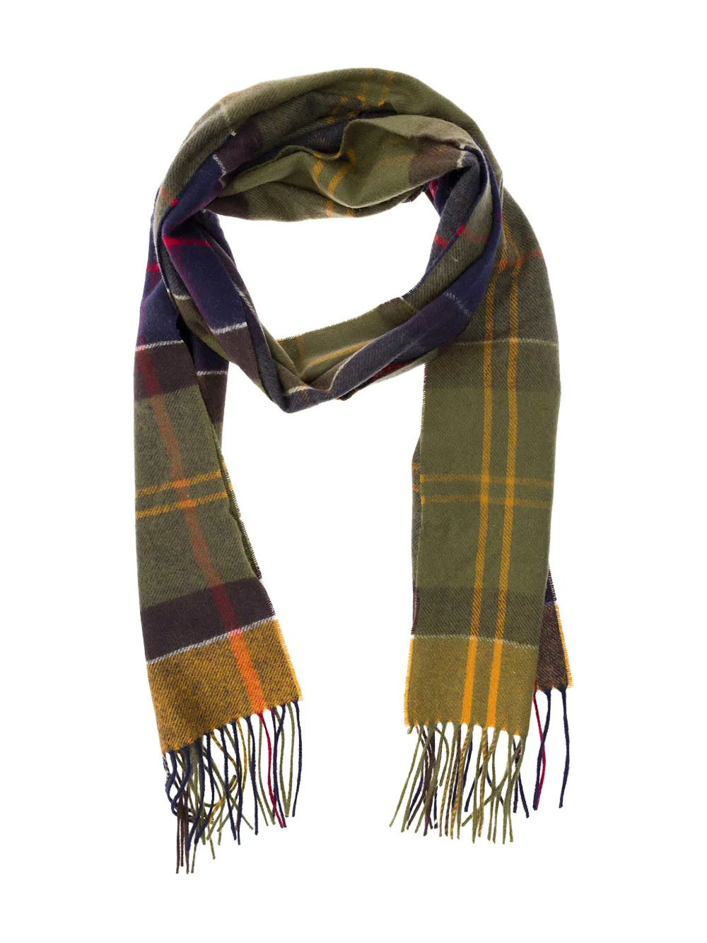 Barbour écharpe frangée à motif tartan | vert | Image 1