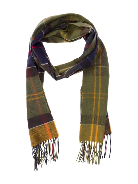Barbour tartan fringed scarf