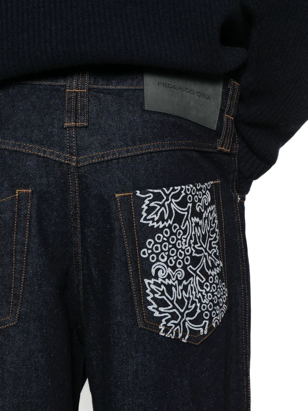 Federico Cina Contrast-stitching Jeans In Blue