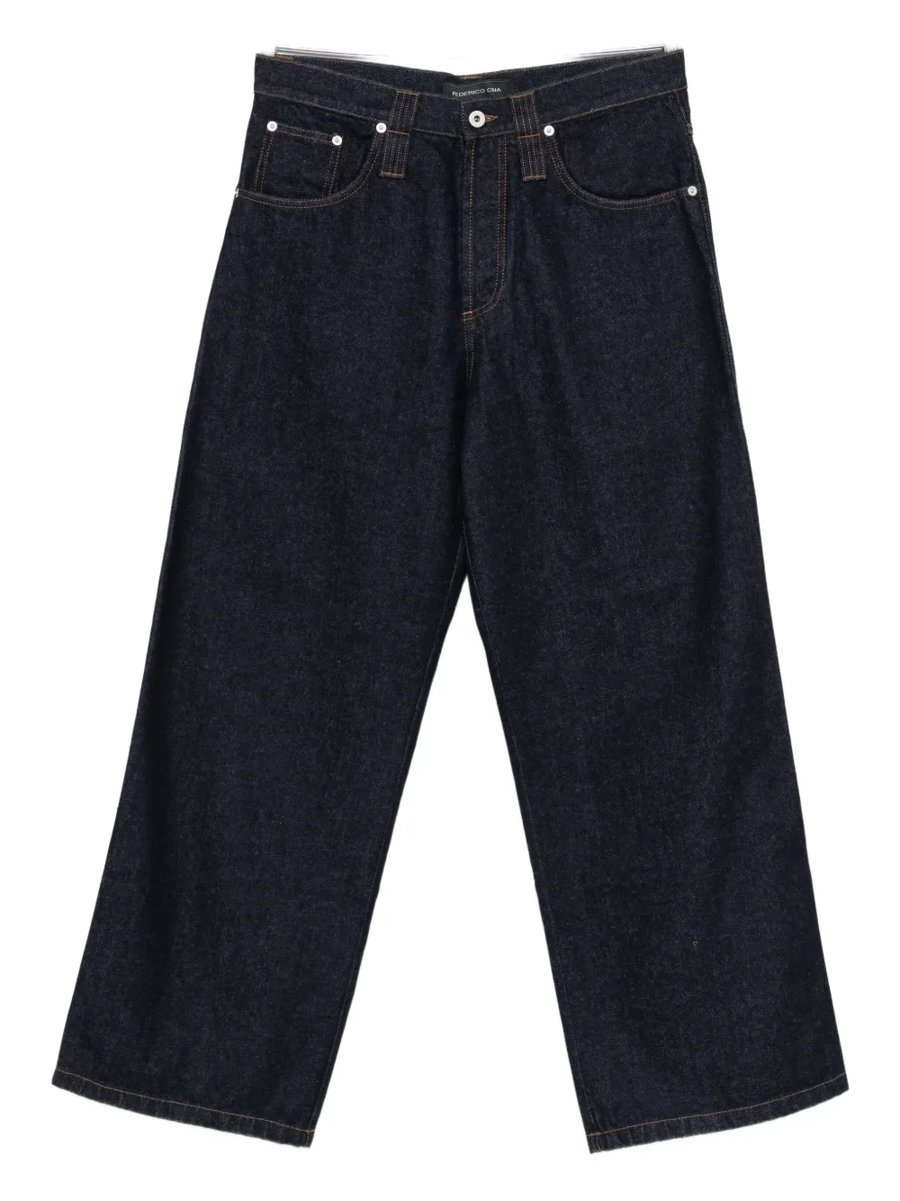 Federico Cina Contrast-stitching Jeans In Blue