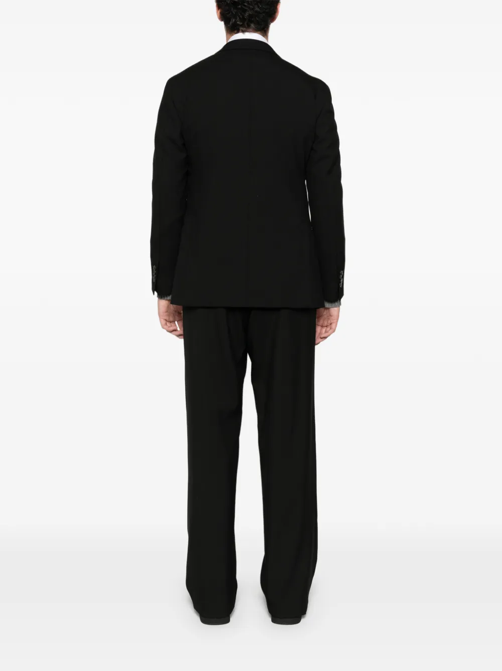  Luigi Bianchi Mantova Costume Boutonné à Revers Crantés - Noir 