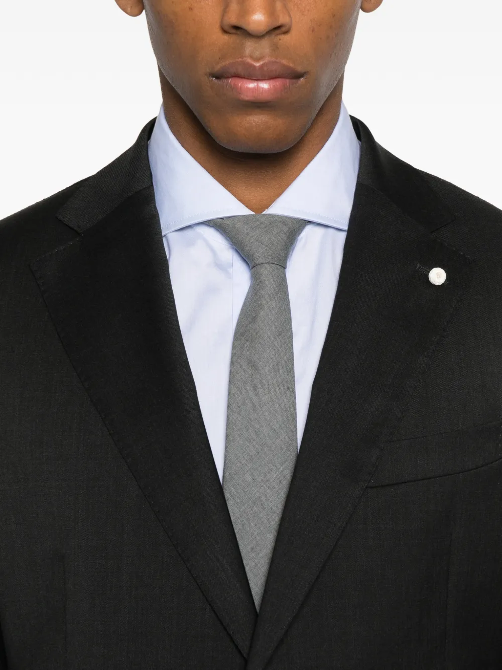 Luigi Bianchi Mantova Single-breasted Wool Suit In Black