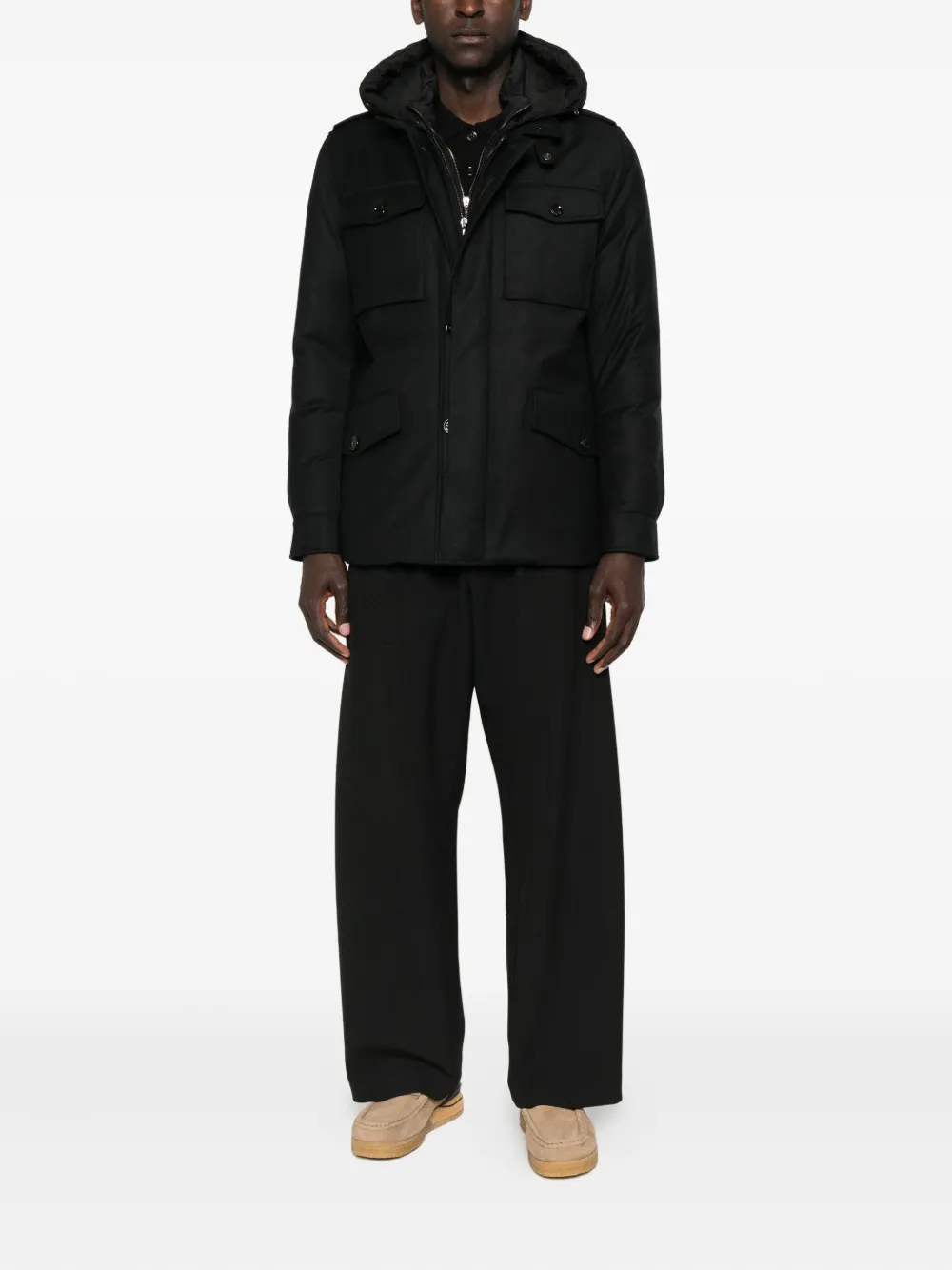 Moorer hooded coat | Single Breasted Coats | Image 2