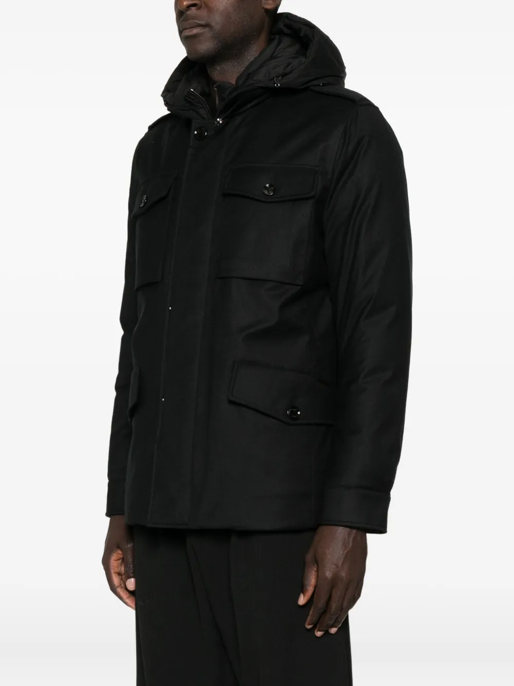 Moorer Jas met capuchon Zwart