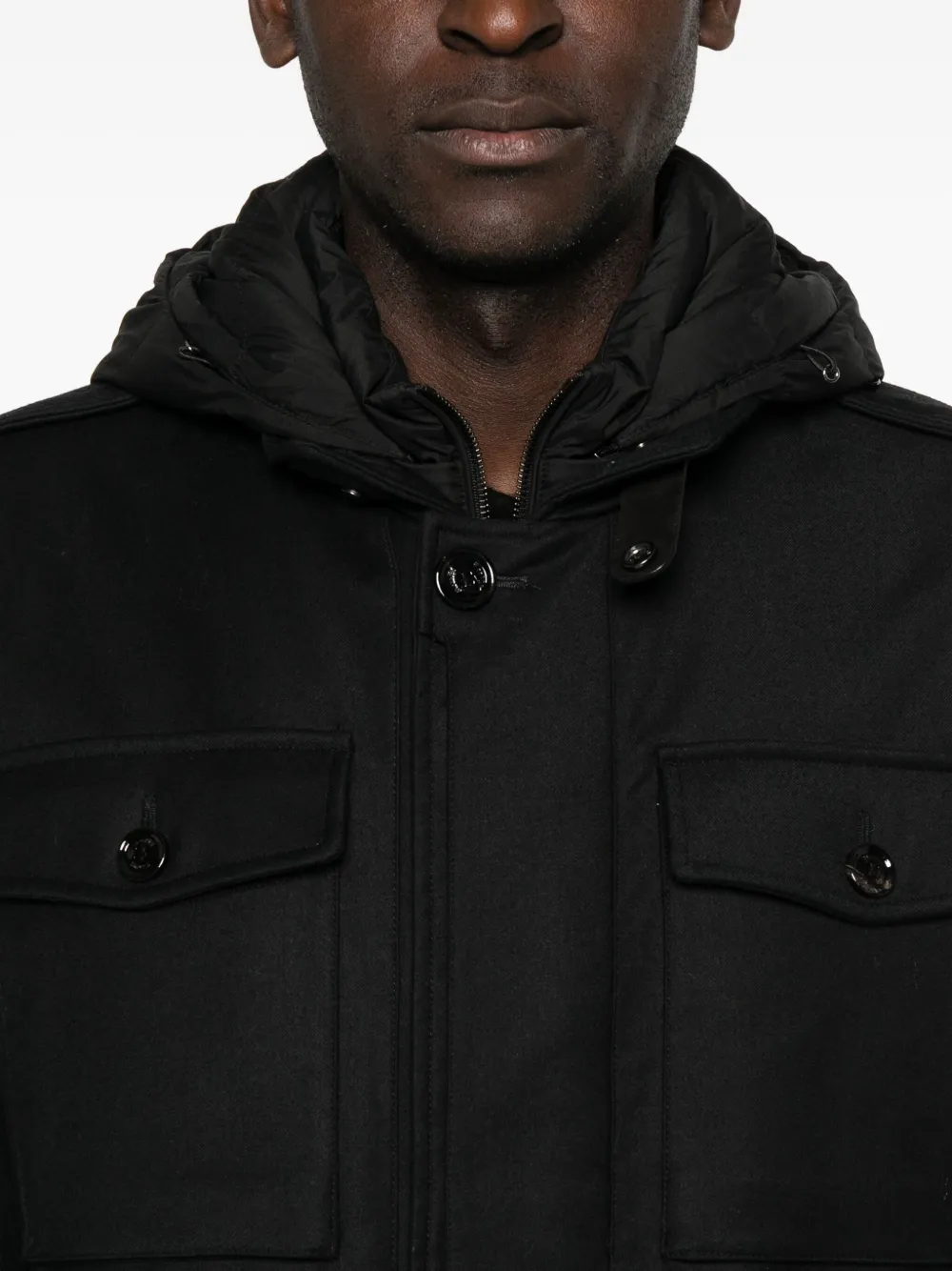 Moorer Jas met capuchon Zwart