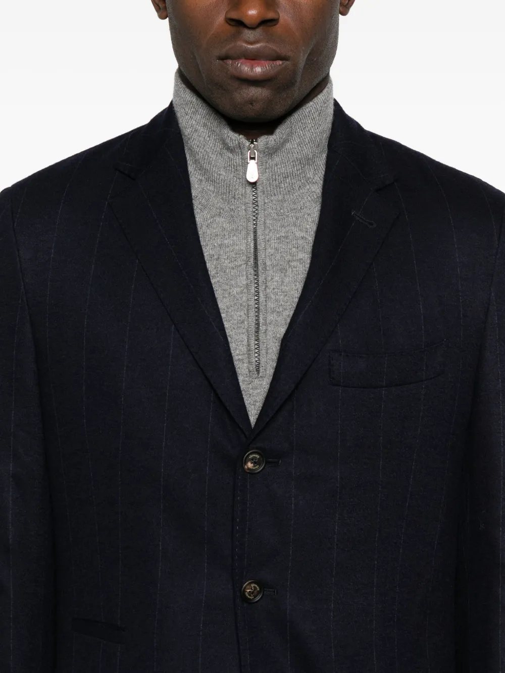 Eleventy Pak met krijtstreep Blauw