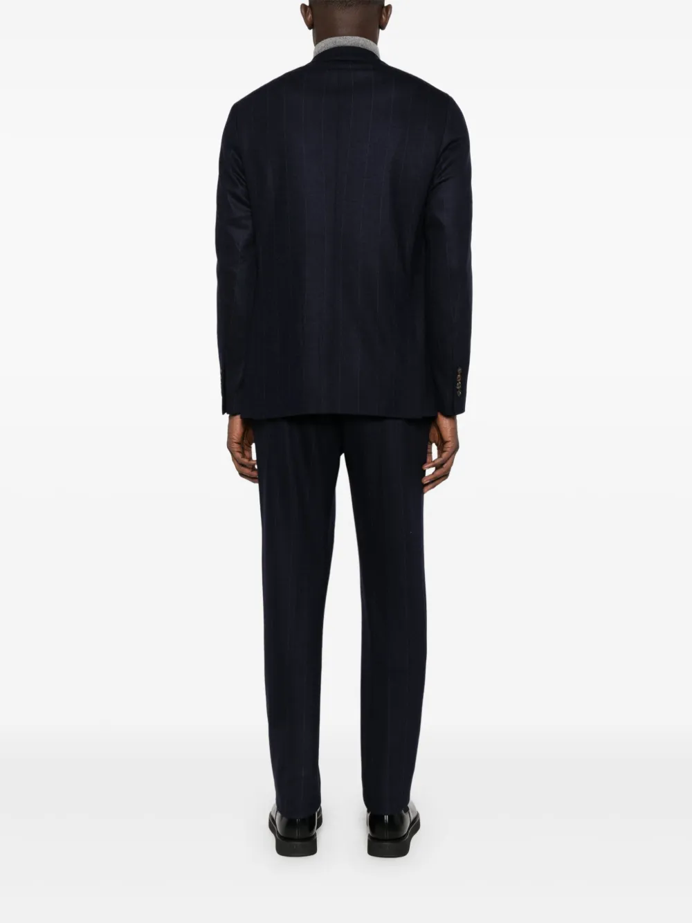 Eleventy Pak met krijtstreep Blauw