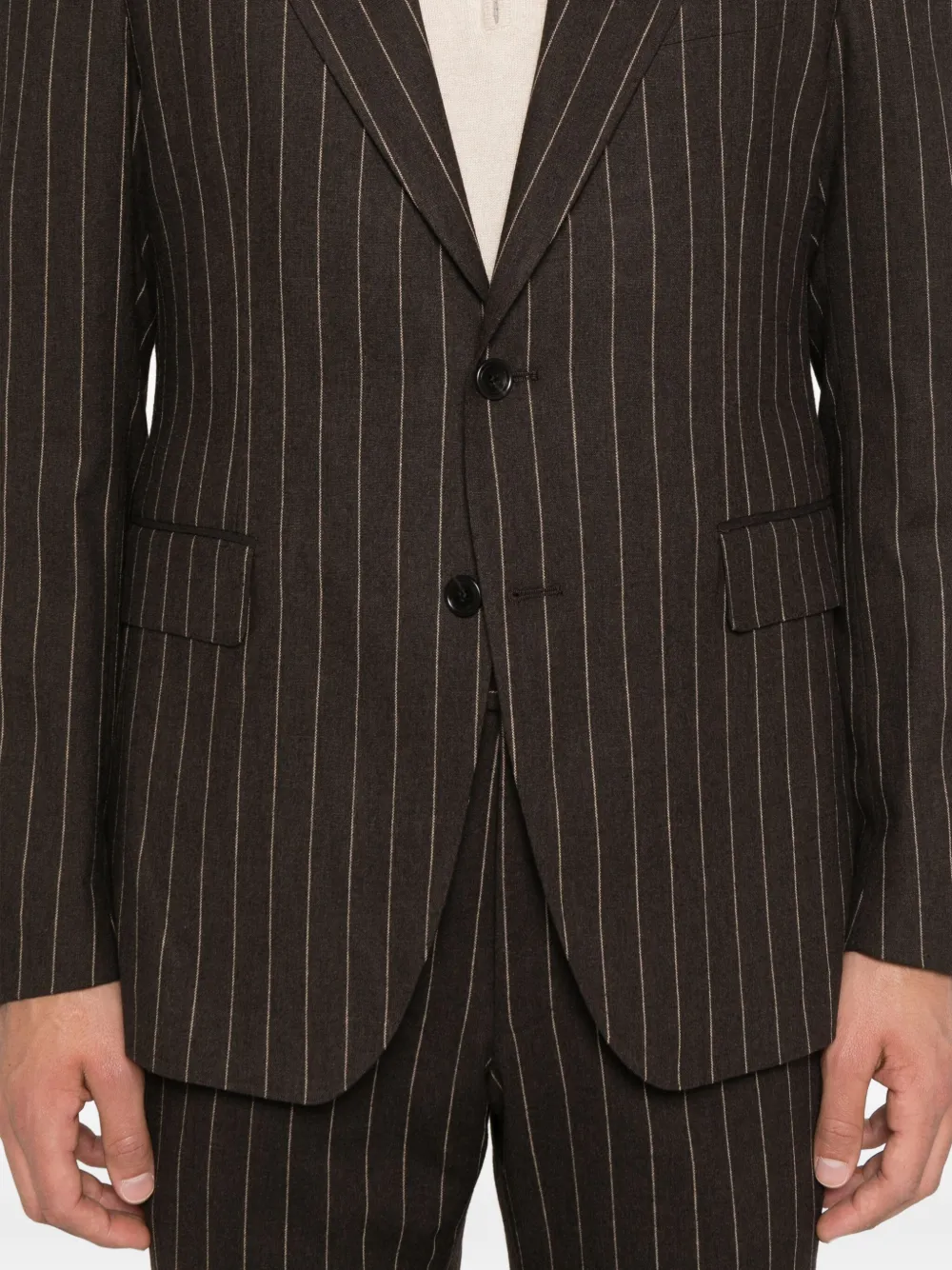 Tagliatore Pak met krijtstreep Bruin