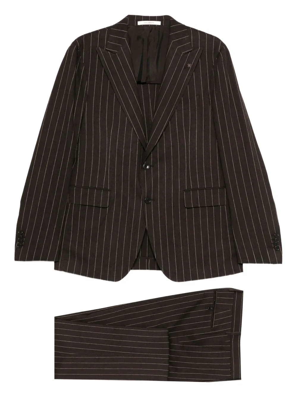 Tagliatore pinstripe-print suit | Brown | Image 1