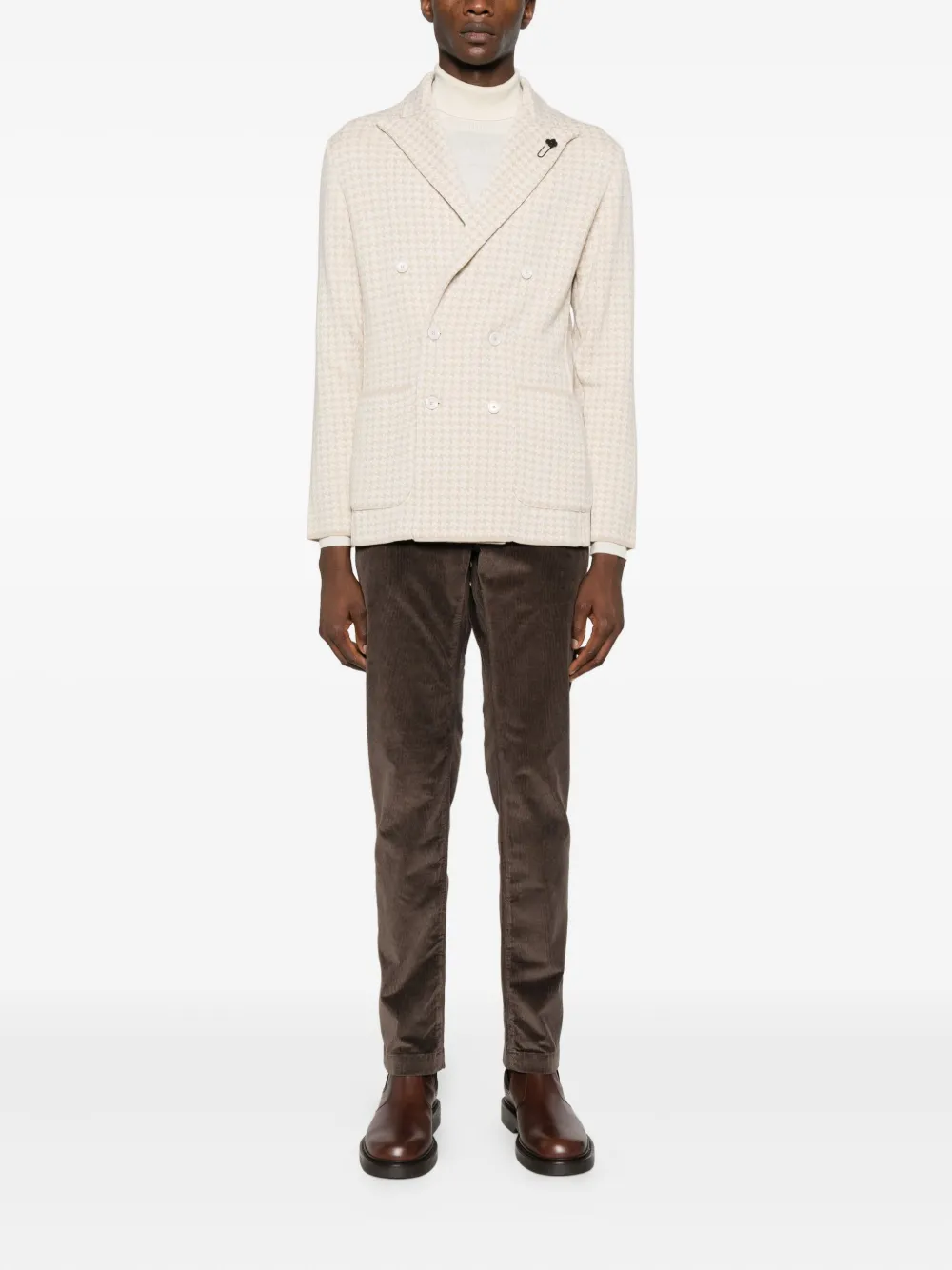Lardini double-breasted houndstooth jacket | Suit & Dinner Jackets | Image 2