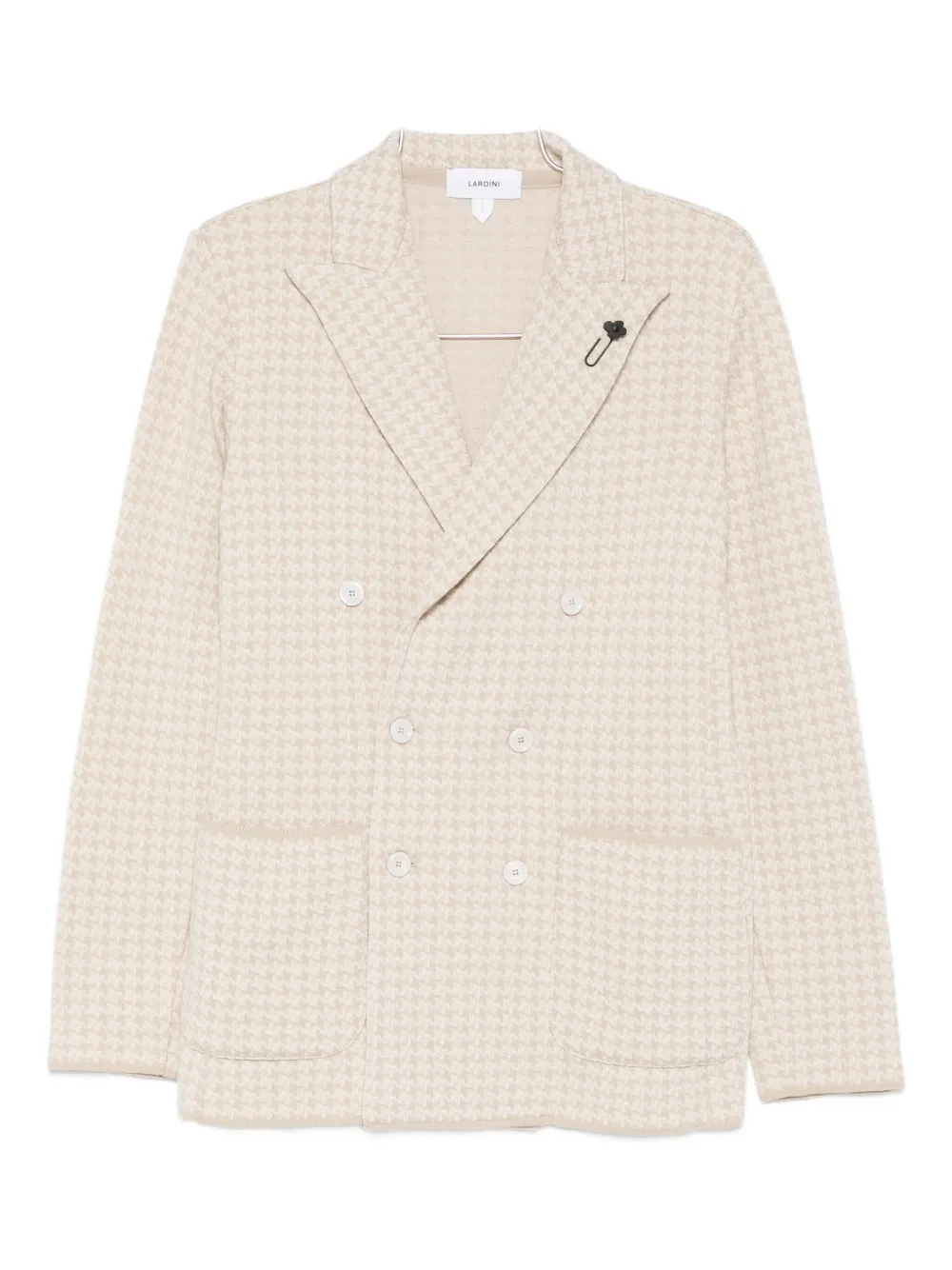 Lardini double-breasted houndstooth jacket | Neutrals | Image 1