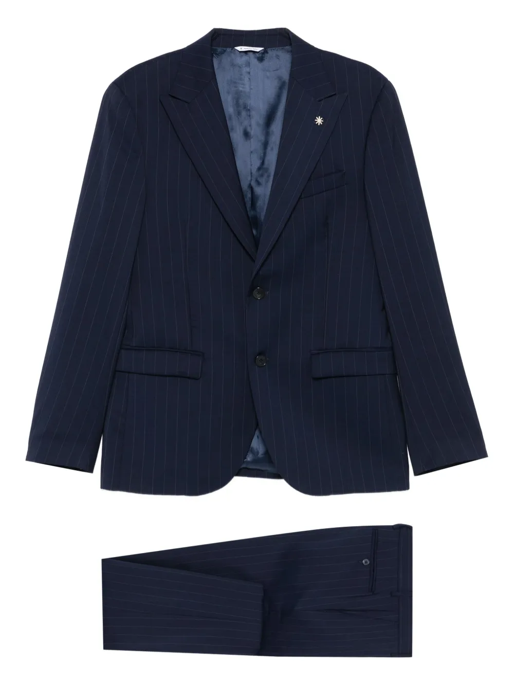 Manuel Ritz traje con botones y estampado de rayas diplomáticas | azul | Image 1