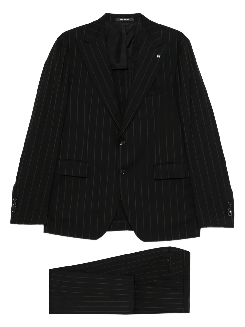 Tagliatore ストライプ スーツ - ブラック Tagliatore ストライプ スーツ - ブラック