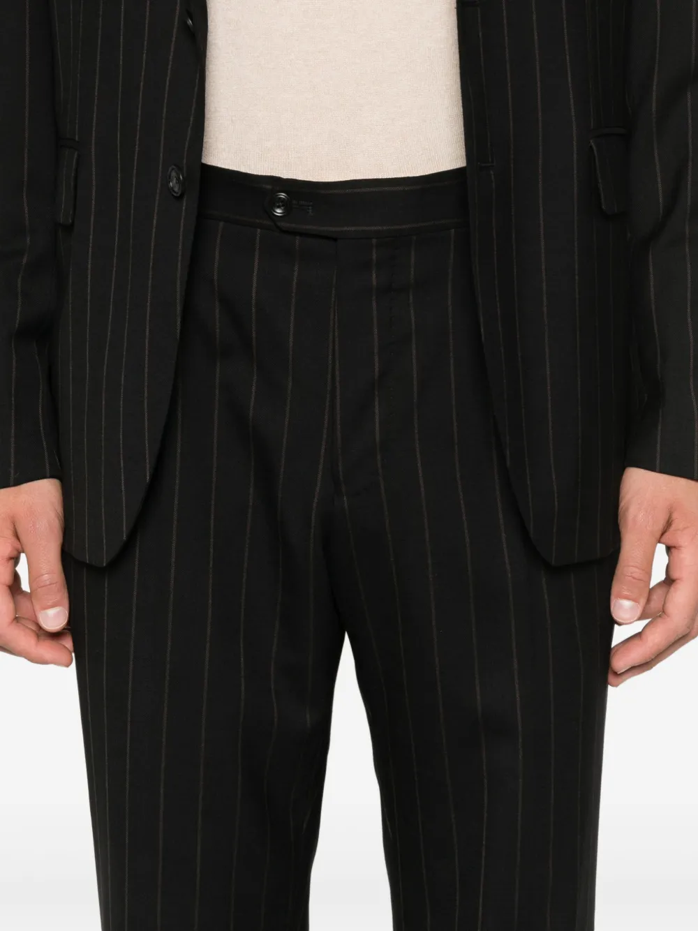 Tagliatore Pak met krijtstreep Zwart