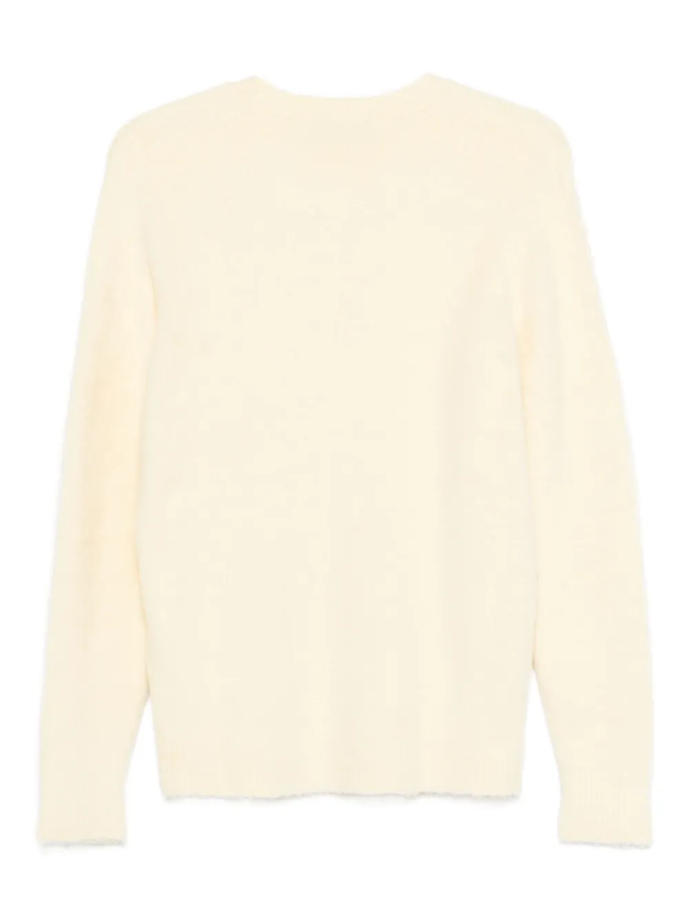 Roberto Collina frayed-edge crew-neck sweater - Beige