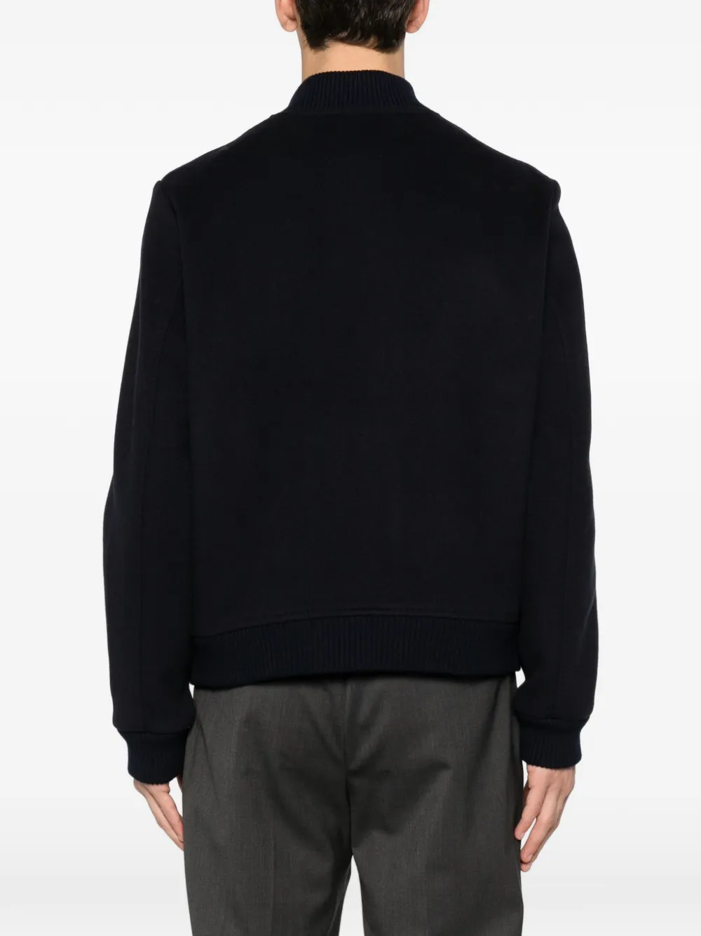 Malo Buttoned Bomber Jacket In Blue