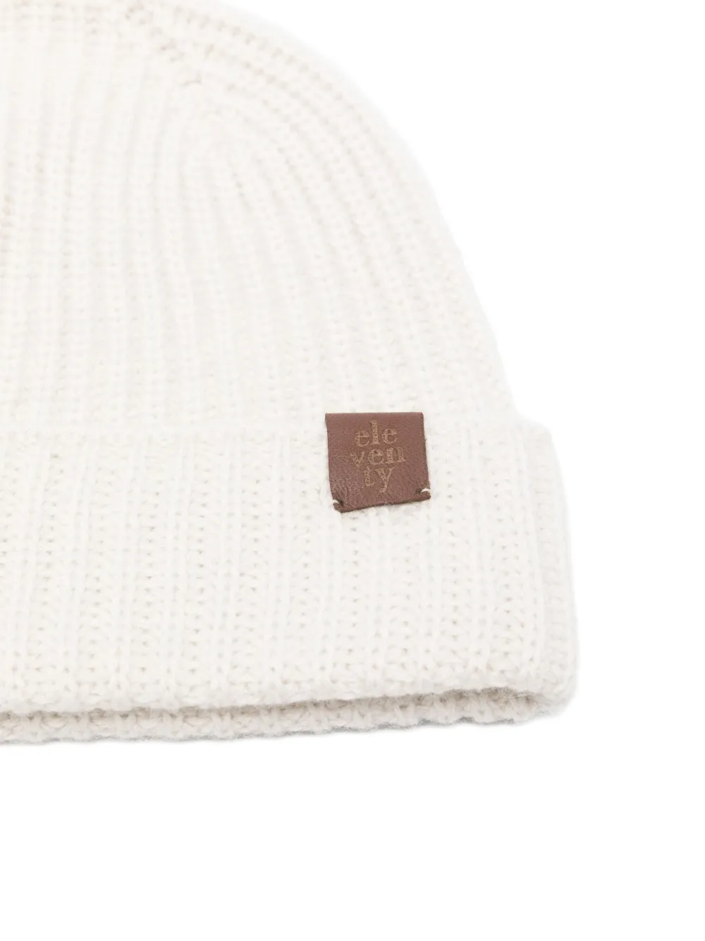 Eleventy Geribbelde muts Beige