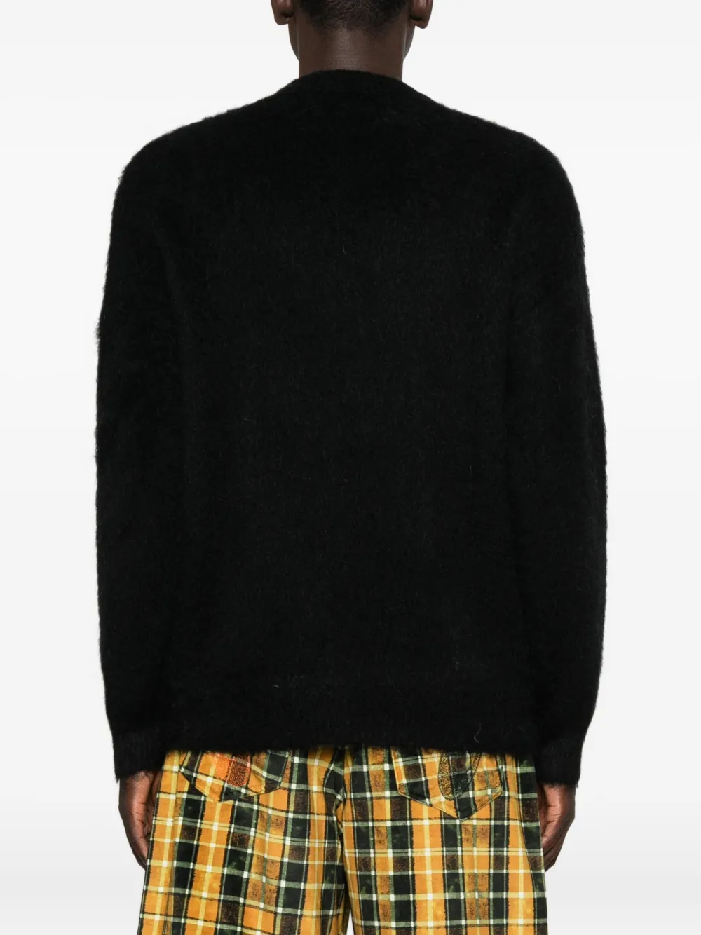 Bonsai Trui met ronde hals en mohairdetail Zwart