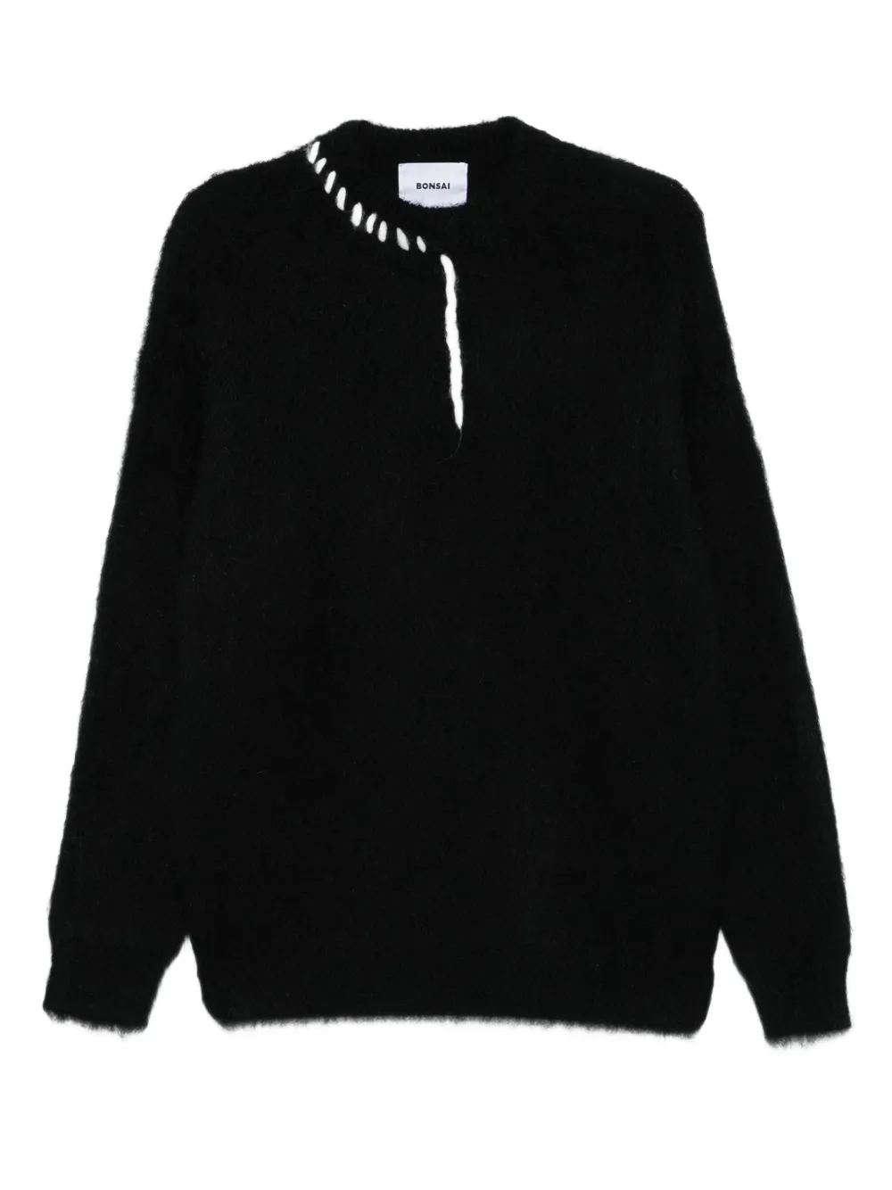 Bonsai mohair-detail crew-neck sweater | Black | Image 1