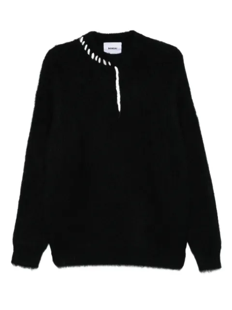 Bonsai mohair-detail crew-neck sweater
