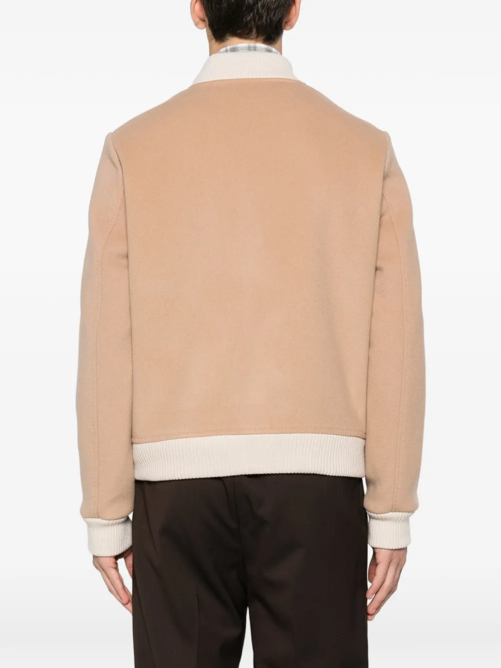 Malo Button Bomber Jacket In Neutral