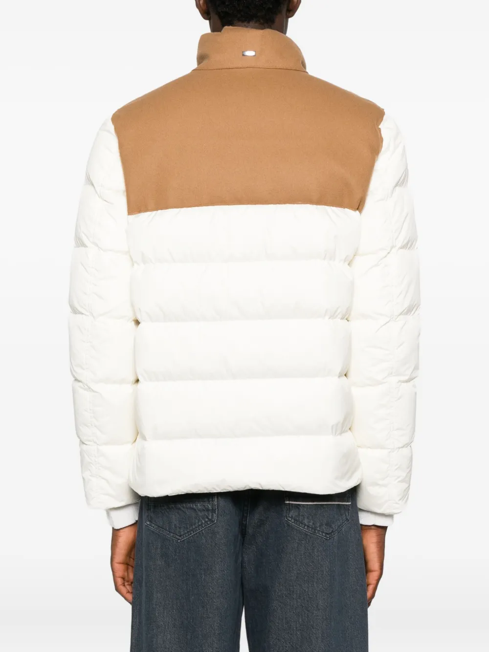 Herno Panelled Quilted Coat In White