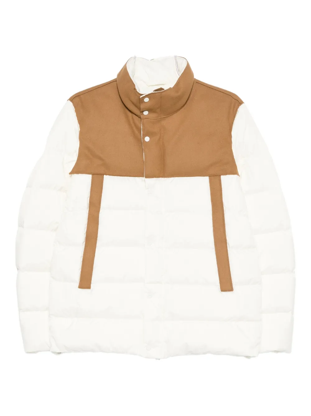 Herno Panelled Quilted Coat In White
