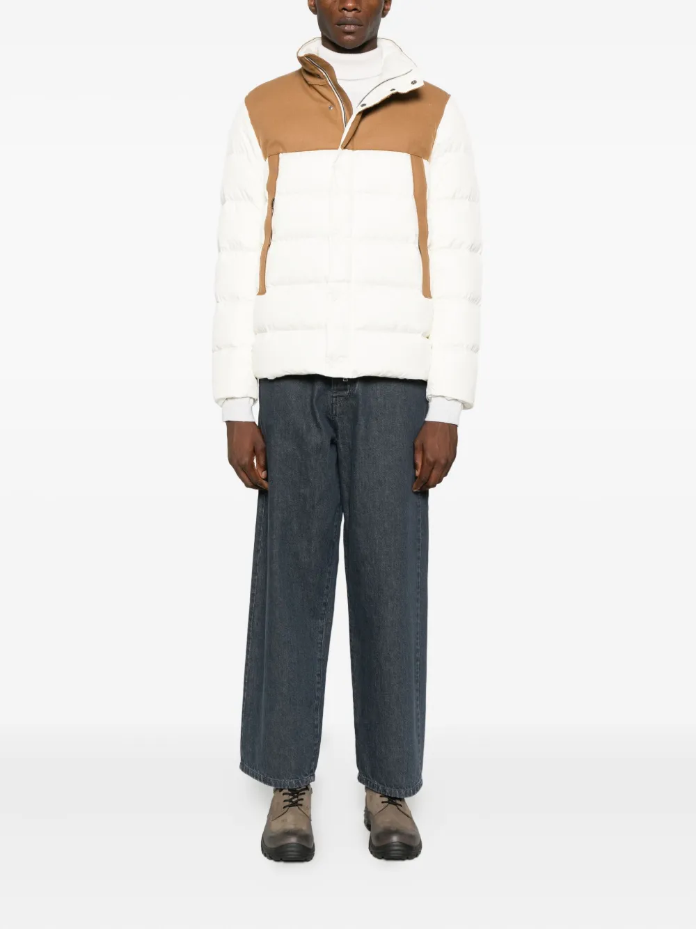 Herno panelled quilted coat - Wit