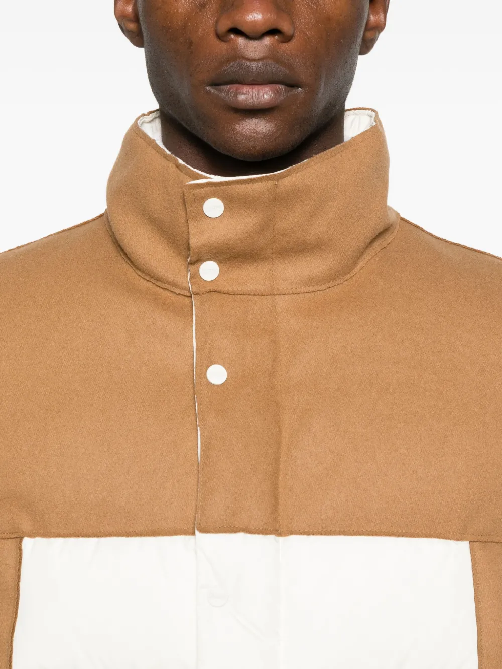 Herno Panelled Quilted Coat In White
