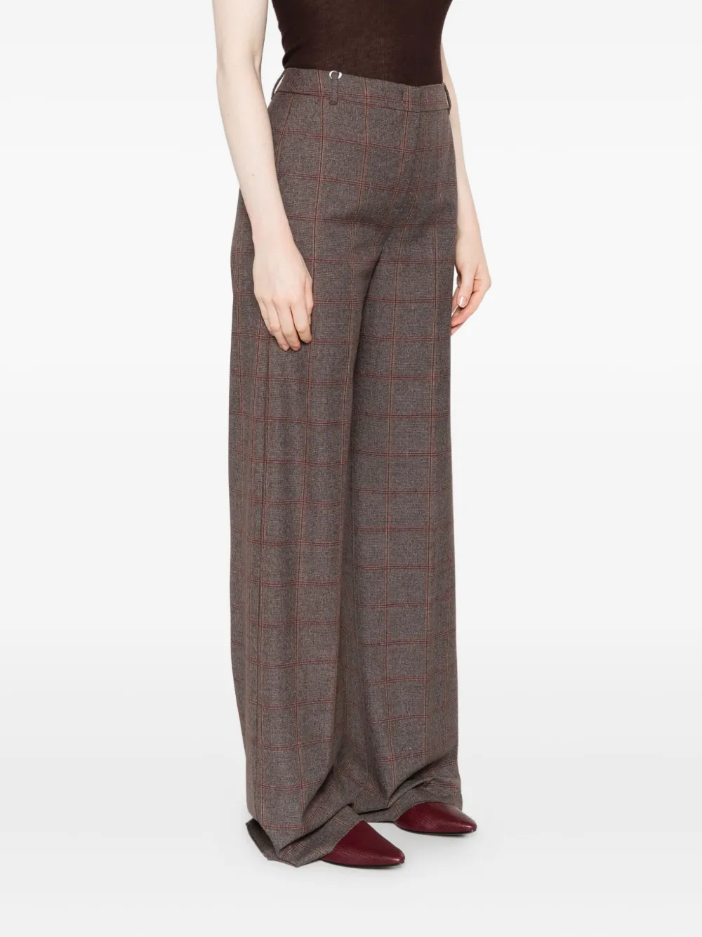 I BLUES Geruite broek Bruin