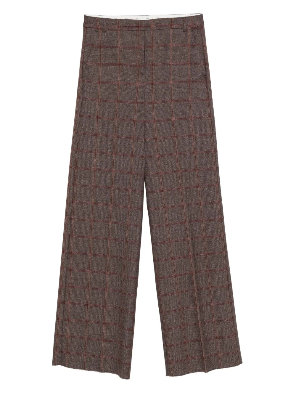checked wide-leg trousers