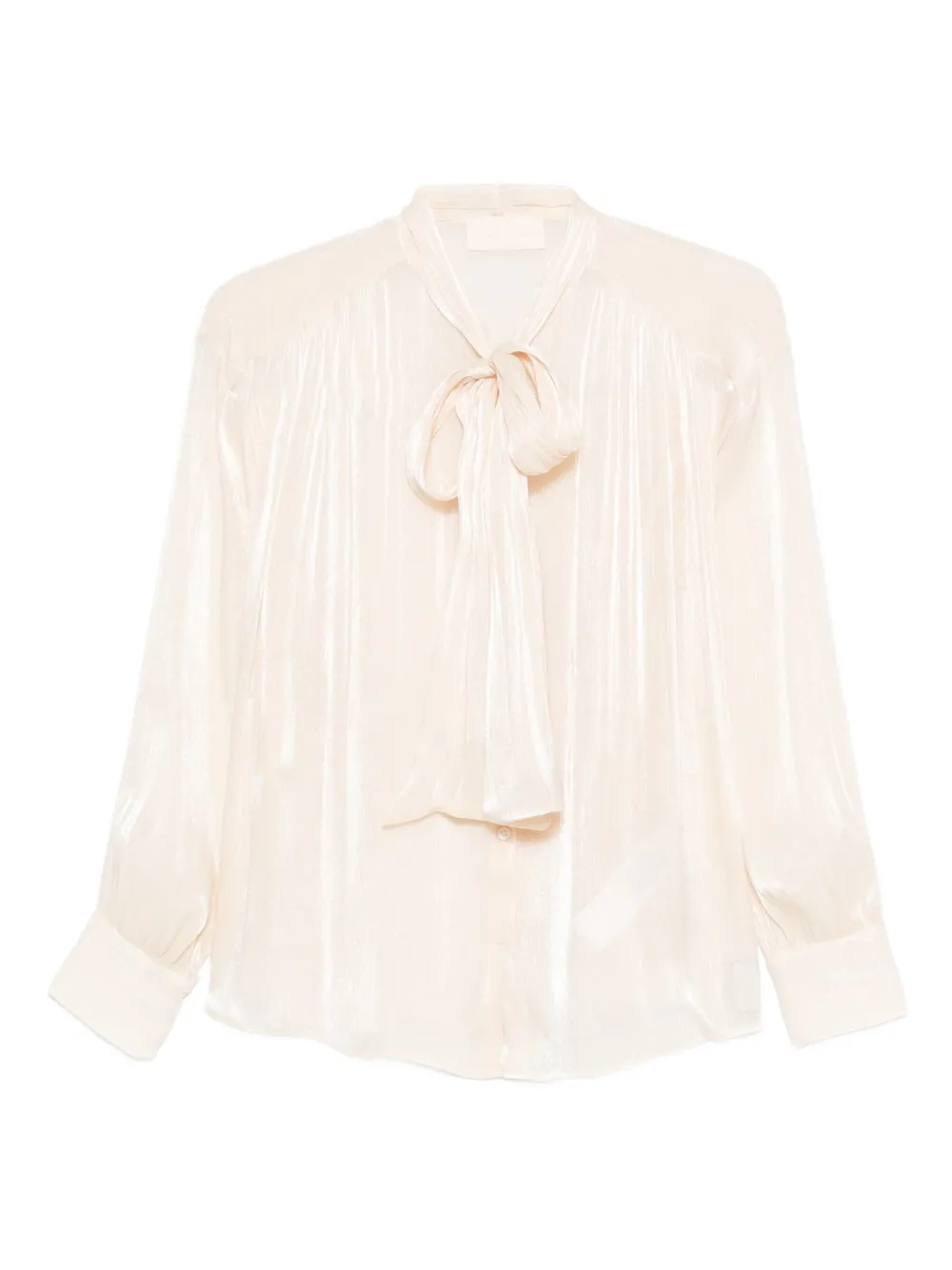 pleated bow blouse