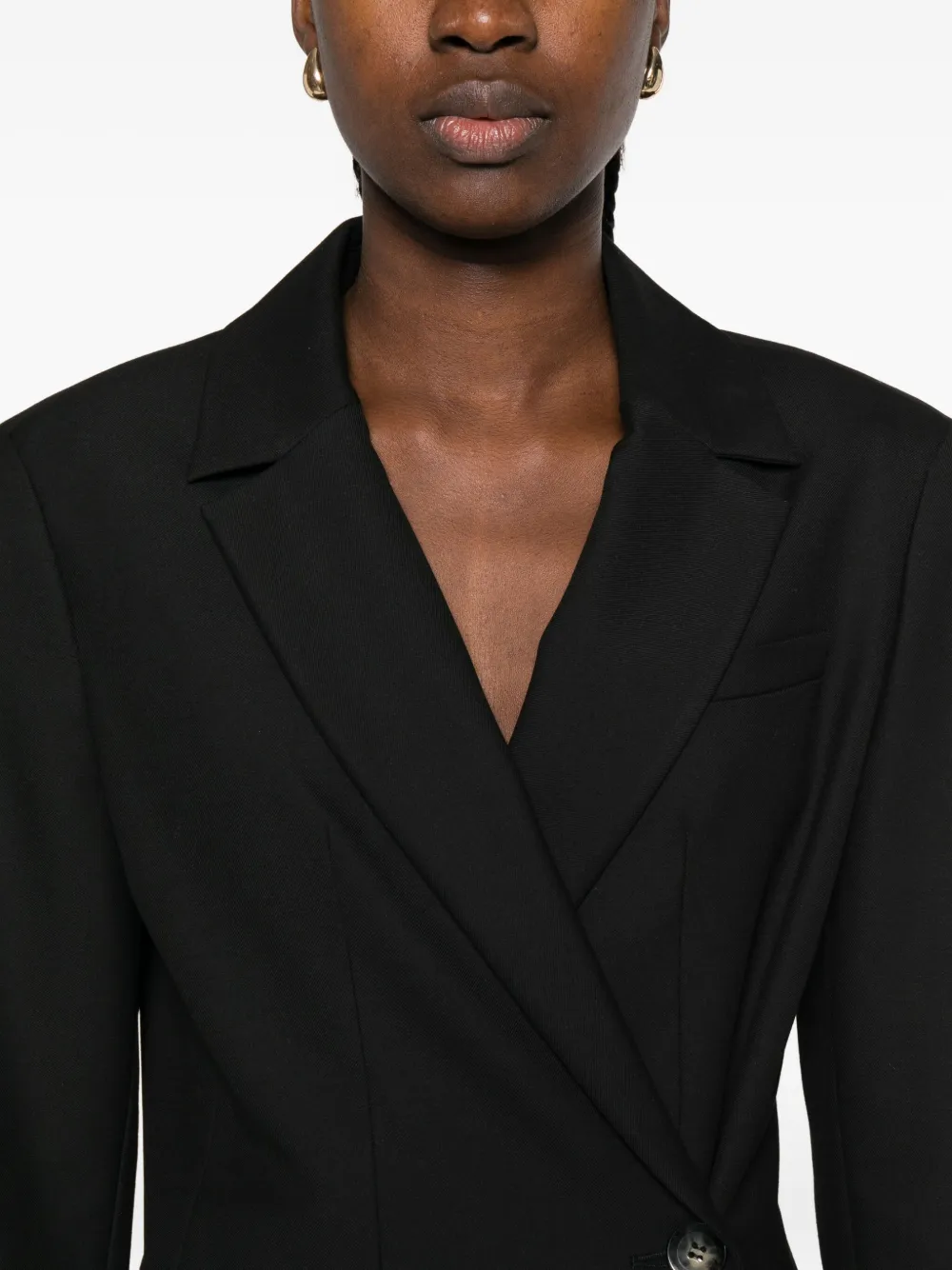 Iblues Double-breasted Long-sleeve Jacket In Black