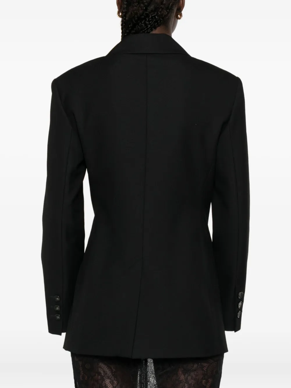 Iblues Double-breasted Long-sleeve Jacket In Black