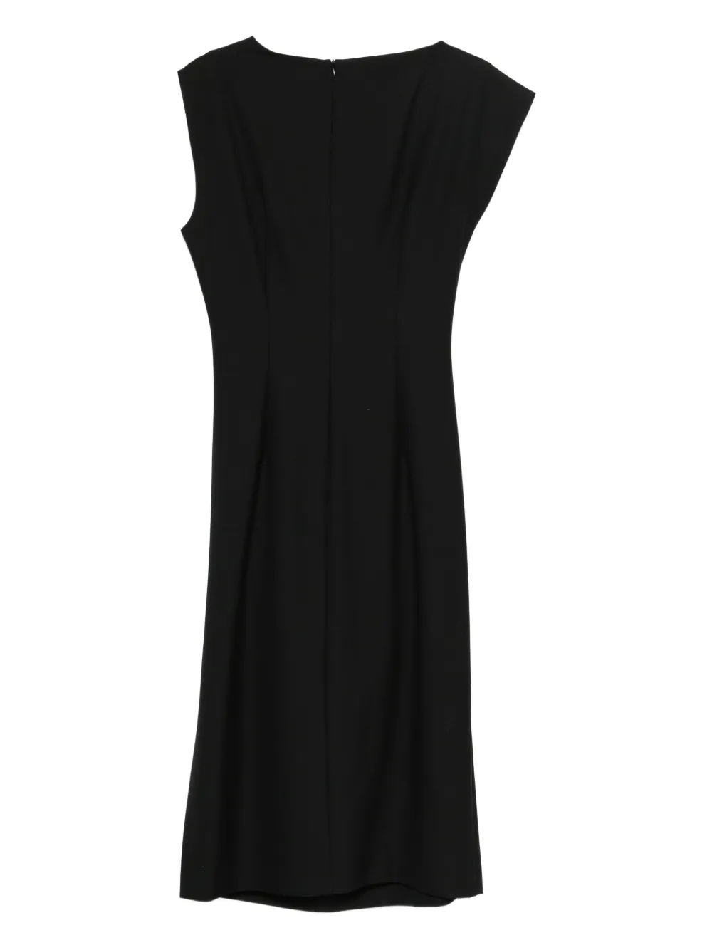 I BLUES draped midi dress - Zwart