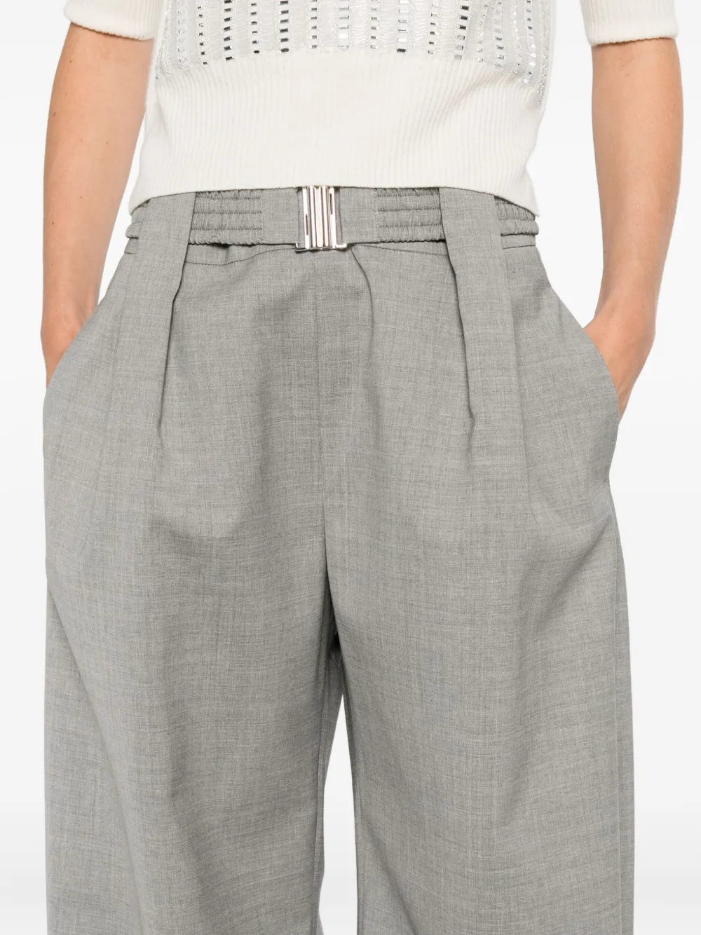 Ermanno Scervino pleated buckle trousers Grijs