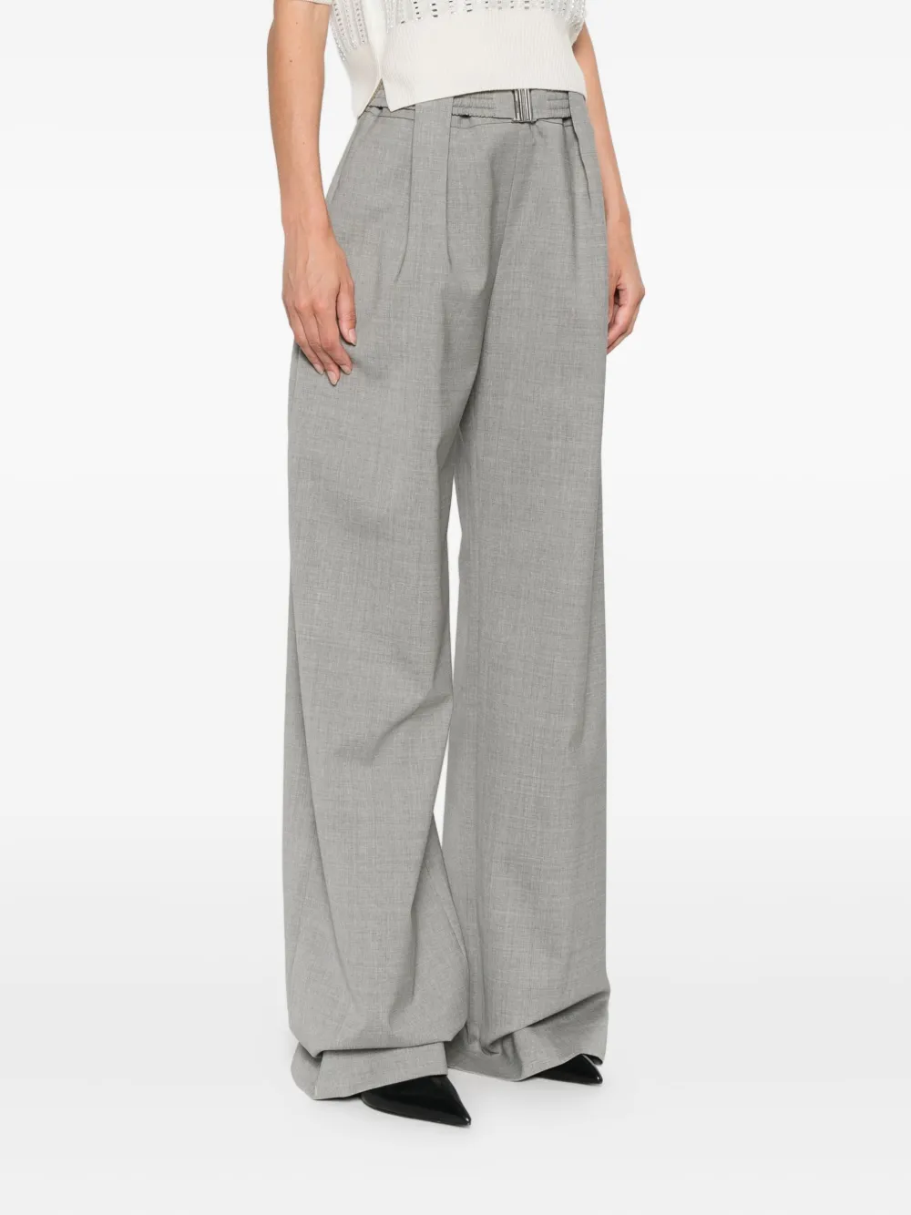 Ermanno Scervino pleated buckle trousers Grijs