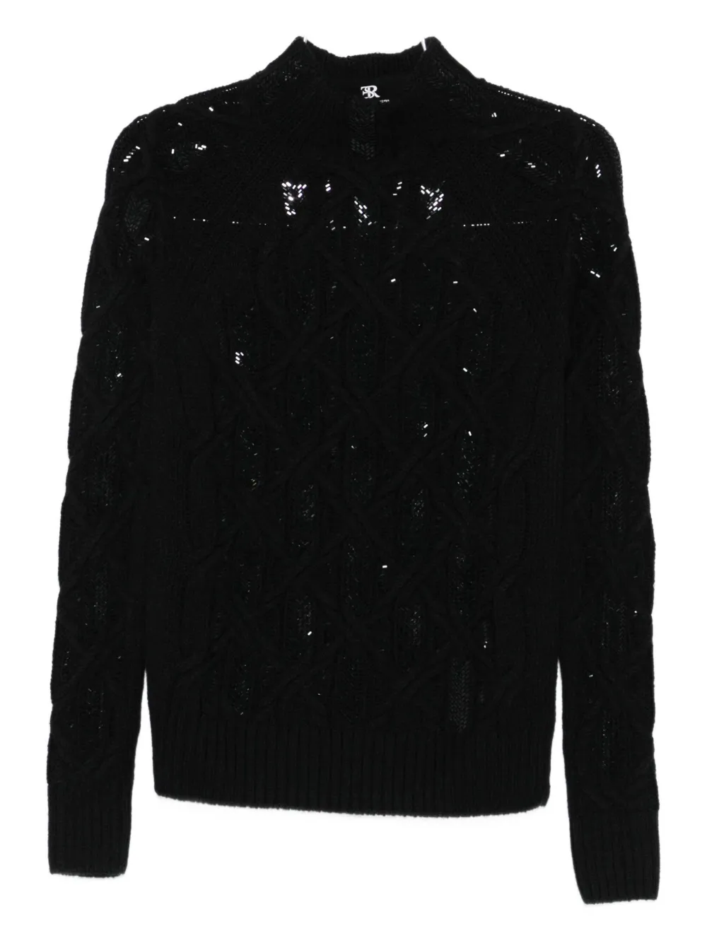 Ermanno Scervino Sequin-embellished Cable-knit Jumper In Black