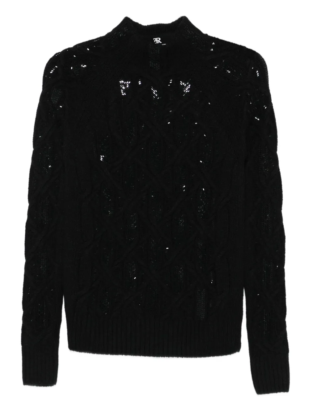 Ermanno Scervino sequin-embellished cable-knit jumper Zwart