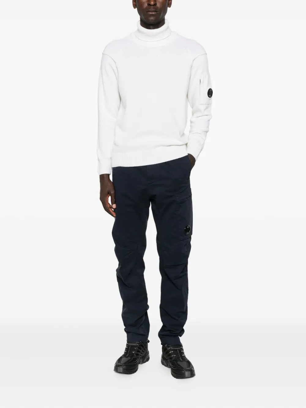 C.P. Company turtleneck lens-detail sweater - Wit
