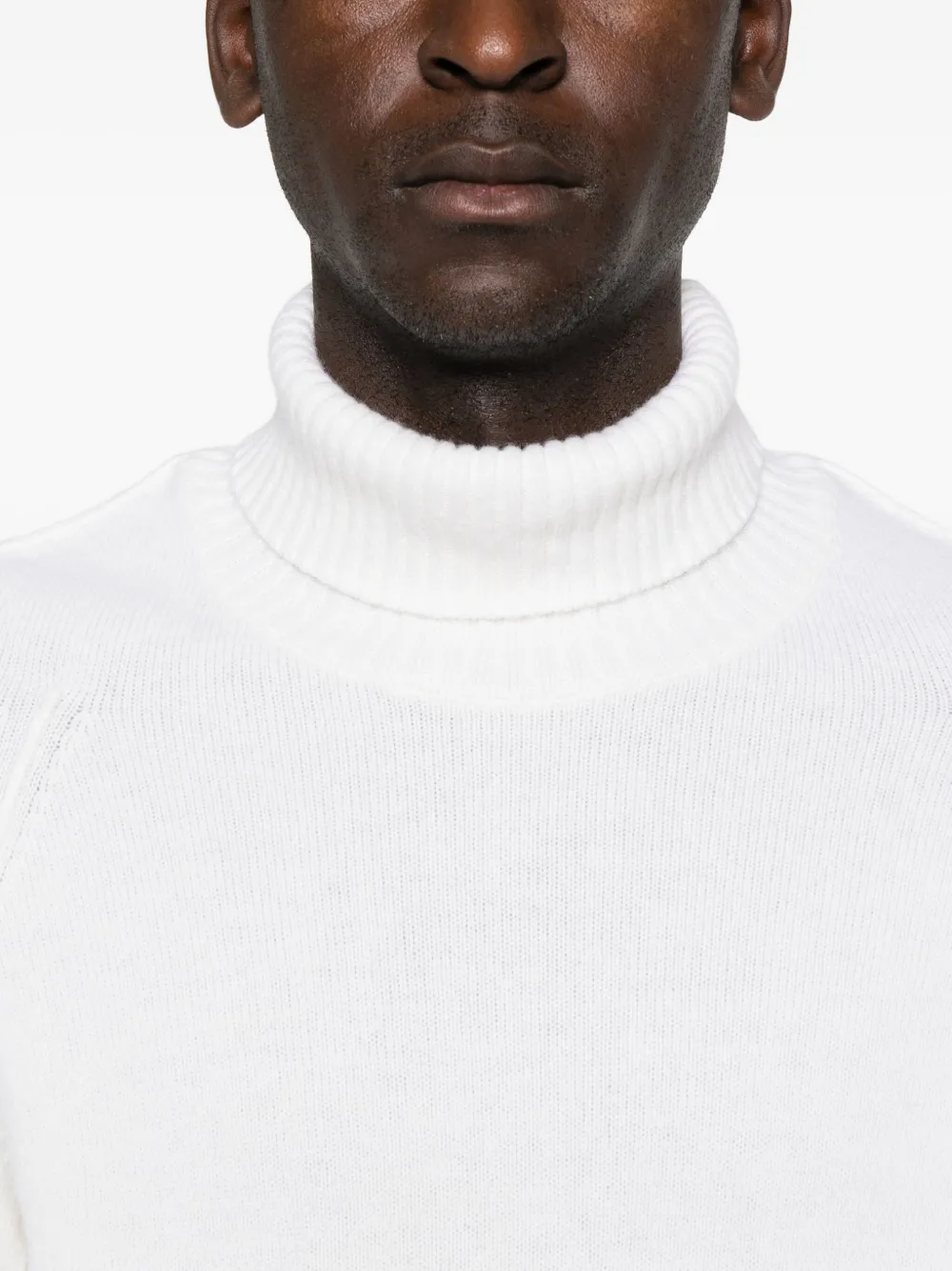 C.p. Company Turtleneck Lens-detail Sweater In White