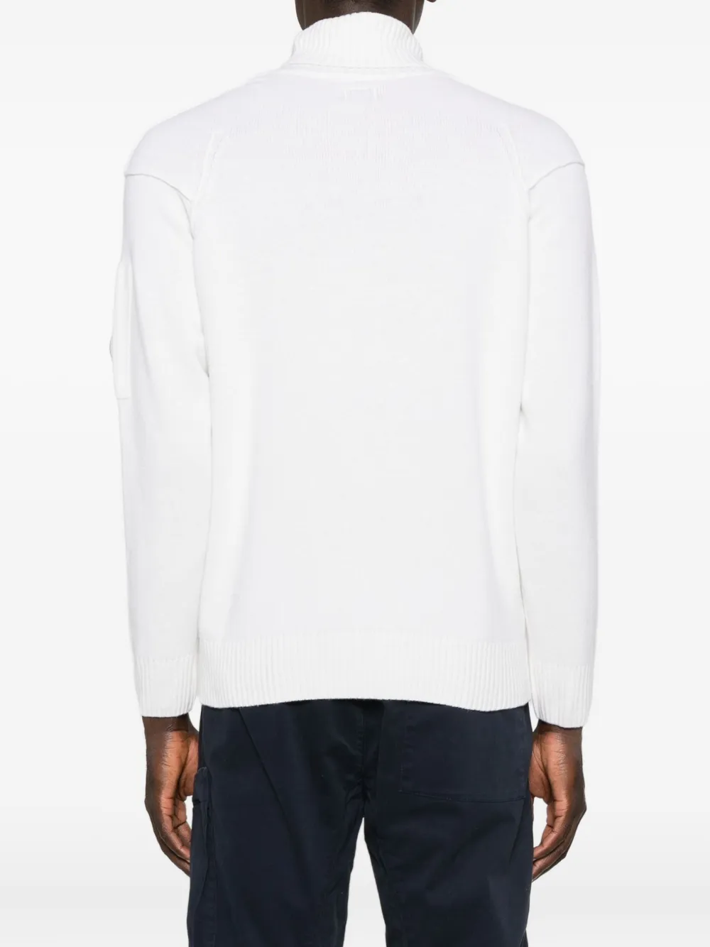 C.p. Company Turtleneck Lens-detail Sweater In White