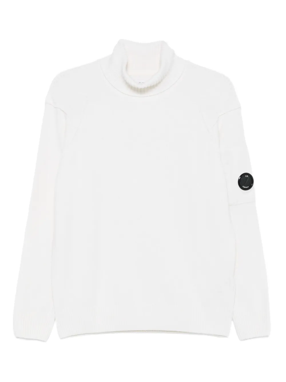 C.P. Company turtleneck lens-detail sweater | White | Image 1