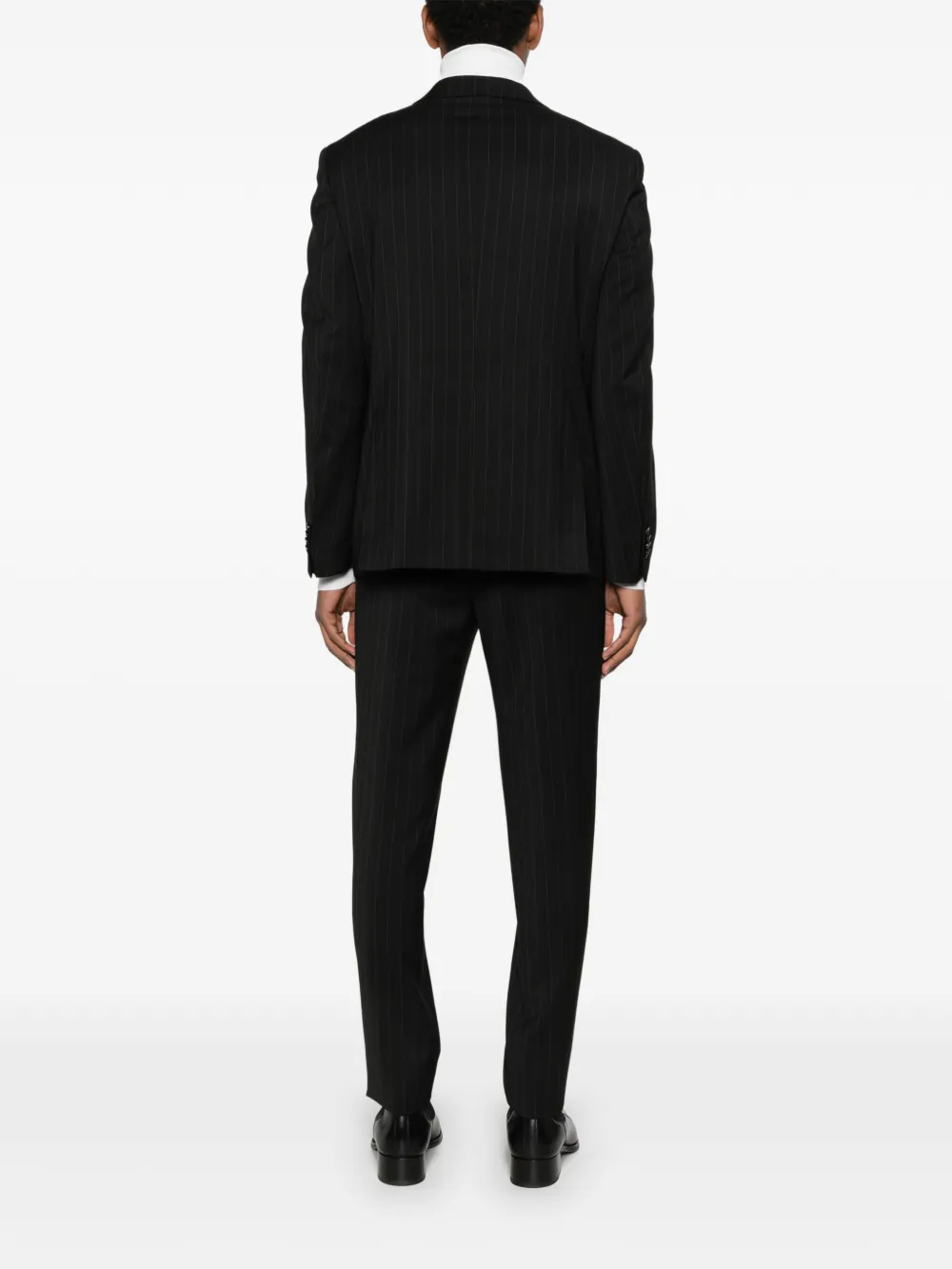 Manuel Ritz Pinstripe Suit In Black