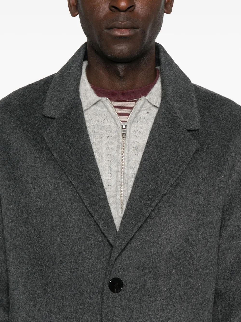 Amaranto Single-breasted Coat In Animal Print
