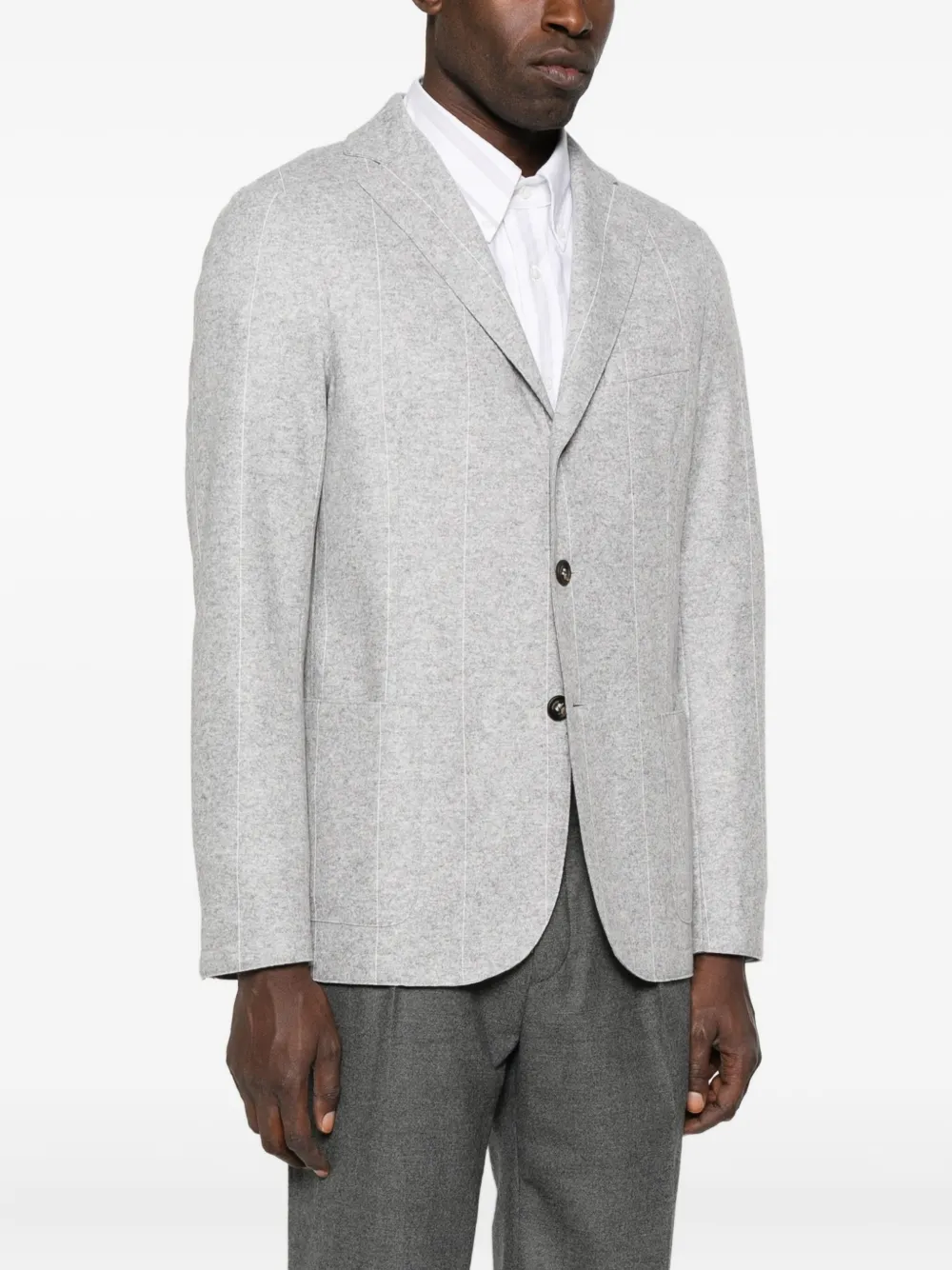 Eleventy Pinstripe Single-breasted Blazer In Gray