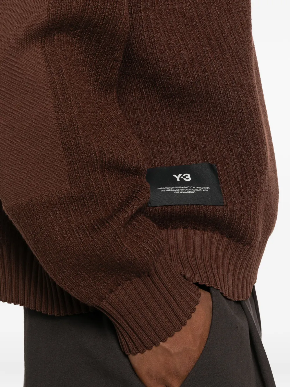 Y-3 Ribgebreide trui Bruin