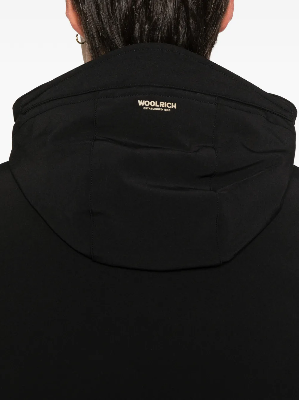 Woolrich Wollen jas met capuchon Zwart