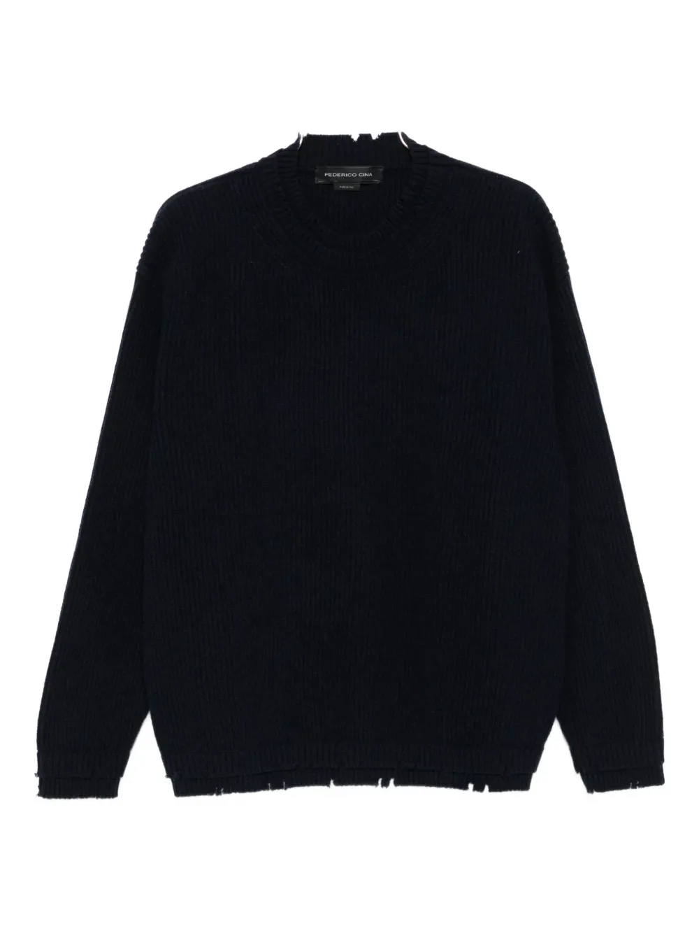 Federico Cina Crew-neck Sweater In Black