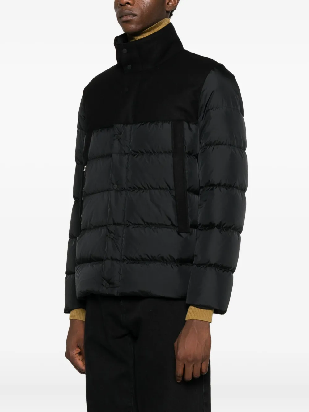 Herno Gewatteerde jas met vlakken Zwart
